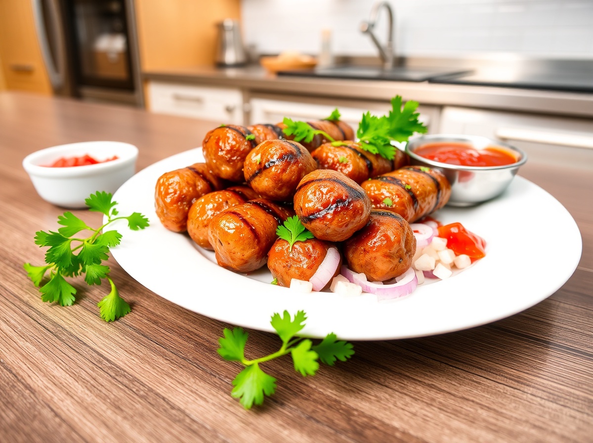 Leckere Cevapcici, perfekt zubereitet im Airfryer für ein saftiges Geschmackserlebnis.