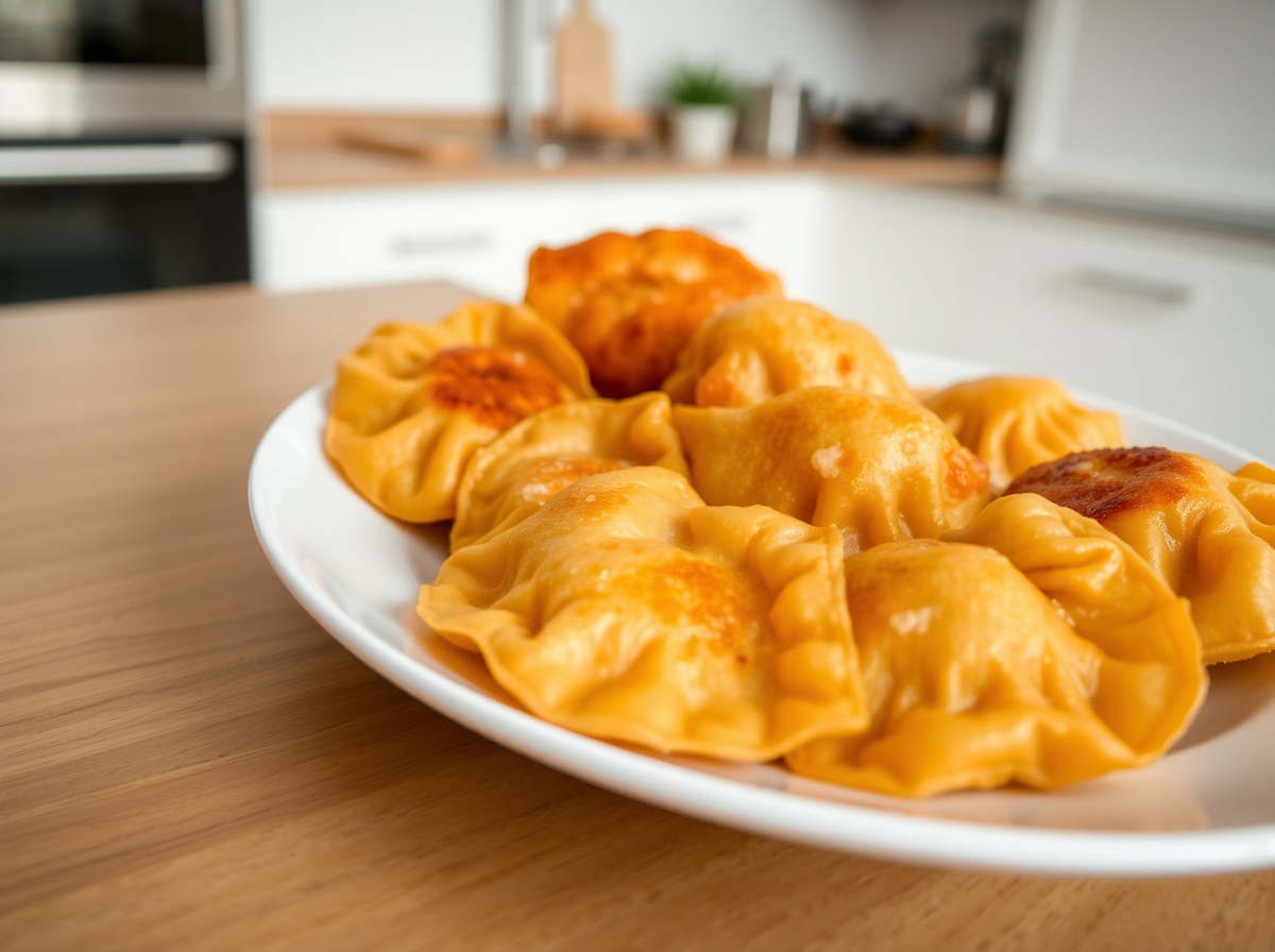 Leckere Dumplings, perfekt zubereitet und knusprig im Airfryer.