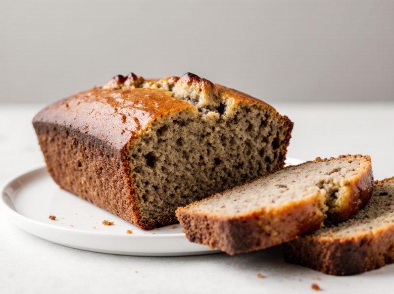 Saftiger Bananenkuchen, perfekt gebacken im Airfryer für ein schnelles Dessert.