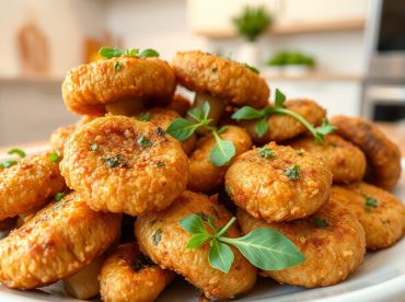 Leckere Champignons, perfekt zubereitet im Airfryer für ein gesundes Gericht.