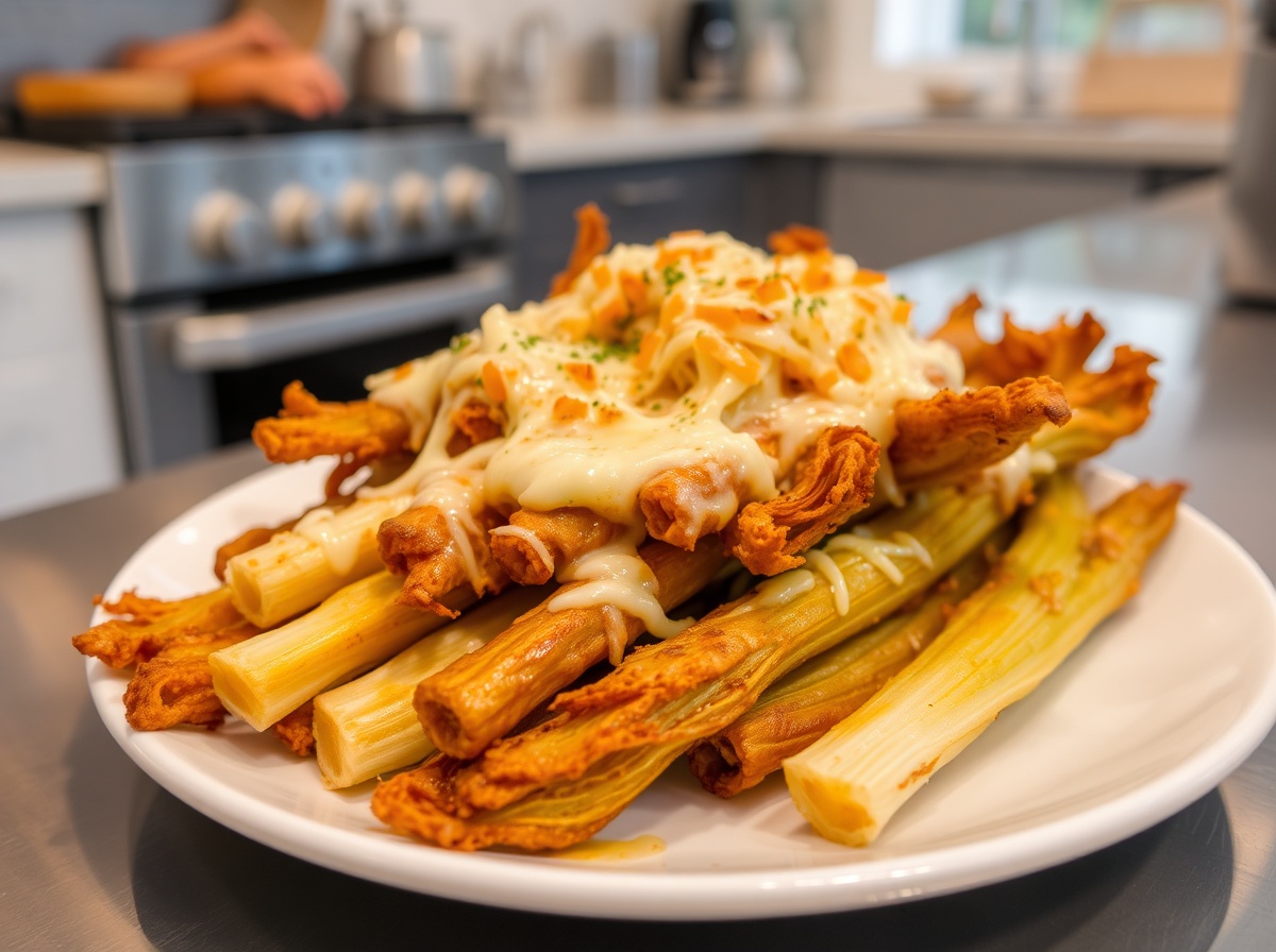 Herzhafter Chicorée mit schmelzendem Käse, perfekt zubereitet im Airfryer.
