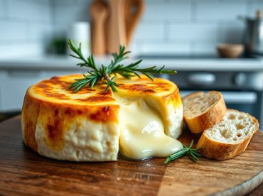Gebackener Camembert, perfekt knusprig im Airfryer zubereitet.