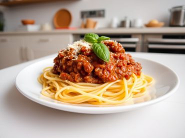 Leckeres Ragu Bolognese, perfekt zubereitet im Airfryer für einen würzigen italienischen Genuss.