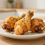 Saftige Hähnchenschenkel aus der Heißluftfritteuse, perfekt knusprig und aromatisch.