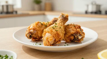 Saftige Hähnchenschenkel aus der Heißluftfritteuse, perfekt knusprig und aromatisch.