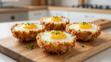 Leckere schottische Eier aus der Heißluftfritteuse, perfekt knusprig und voller Geschmack.